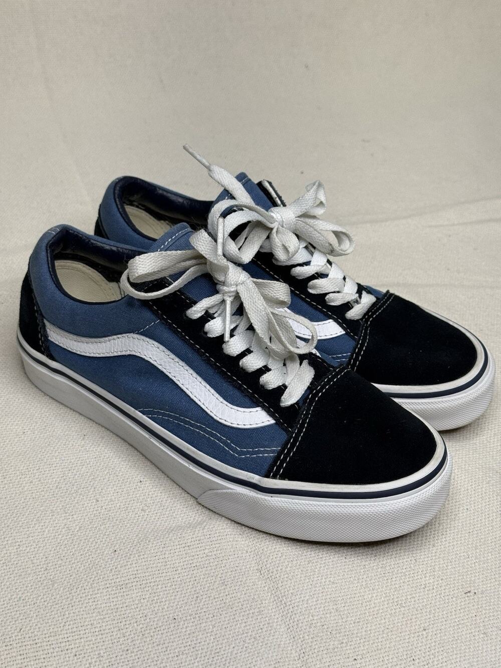 VANS Old Skool Navy Blue Canvas Suede Sneakers Men 4/ Women 5.5